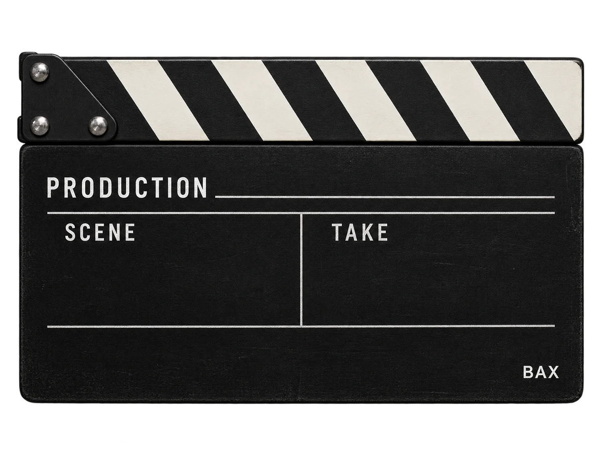 BAX film clapperboard